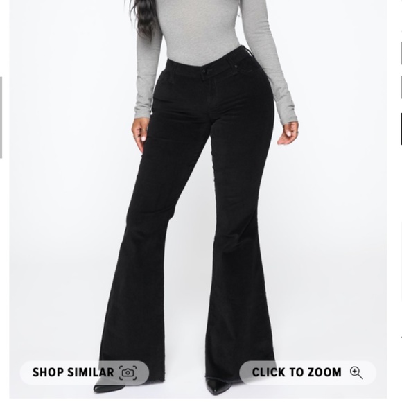 Fashion Nova Denim - Fashion Nova Feel Me Low Rise Corduroy Flare Pant